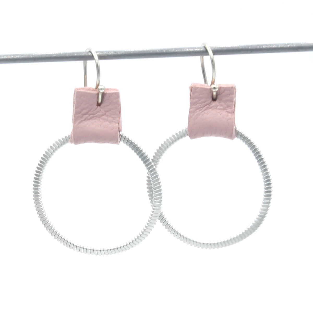 Flat Coil Hoop Earrings Pink