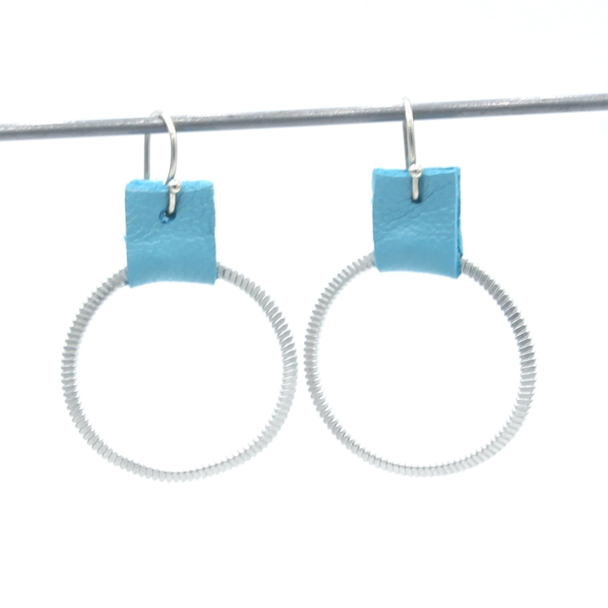 Flat Coil Hoop Earring Light Blue