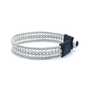 Lucia Triple Strand with Silver Beads