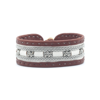 Ellen in Camel and White with Silver beads