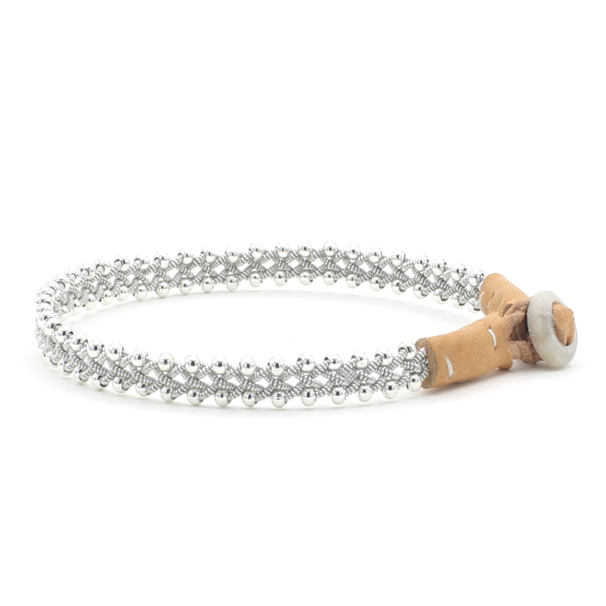 Lucia Narrow Braid with Silver Beads