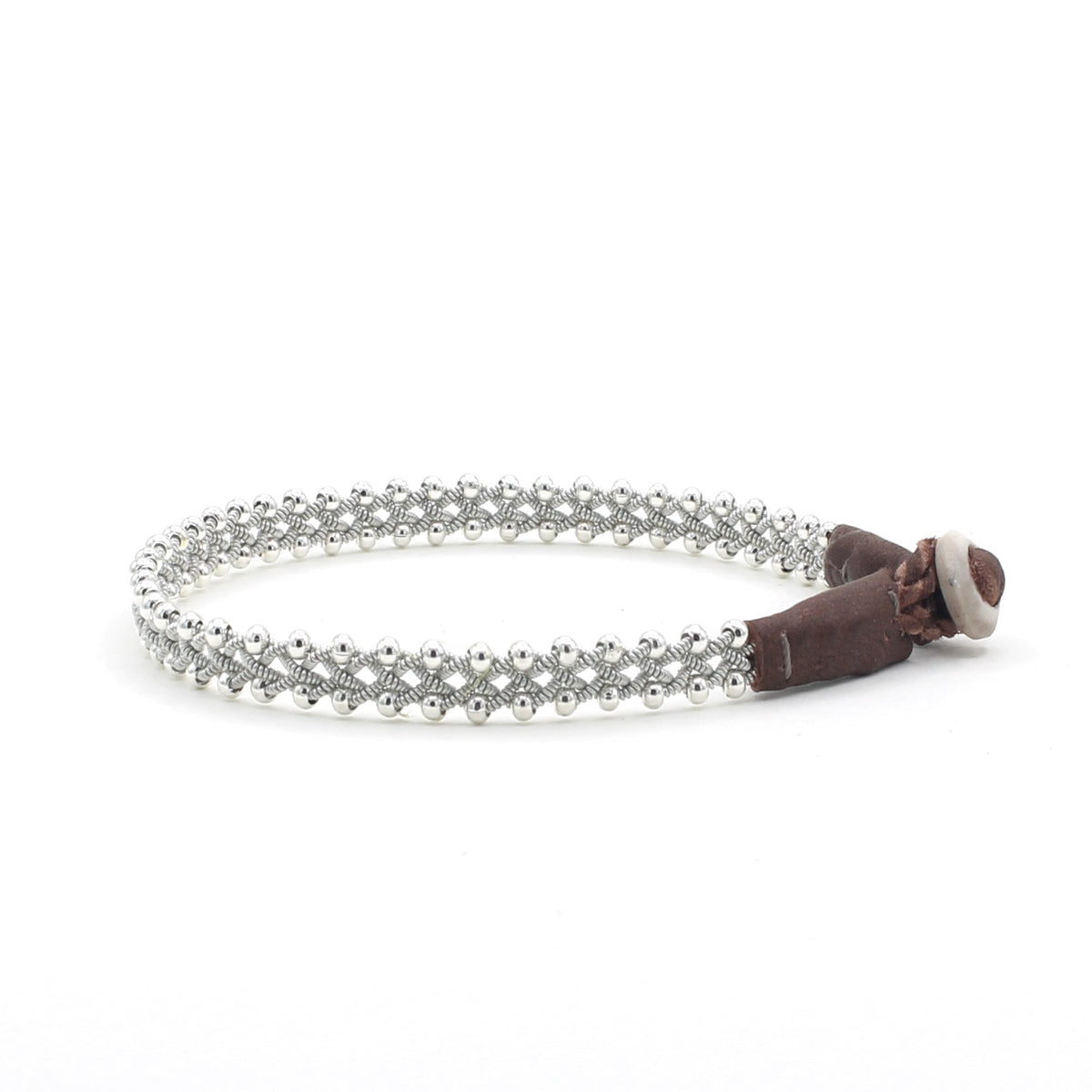 Lucia Narrow Braid with Silver Beads