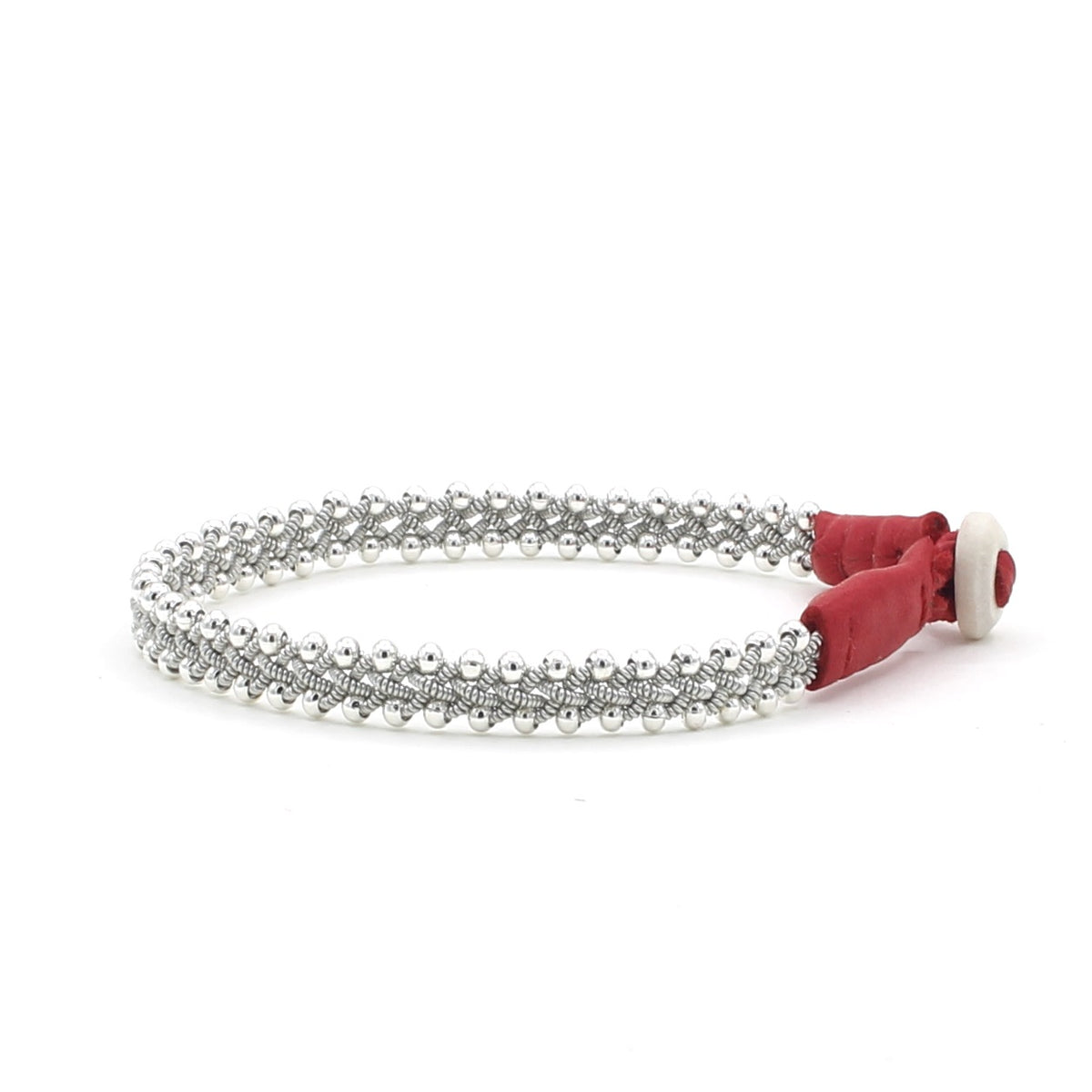 Lucia Narrow Braid with Silver Beads