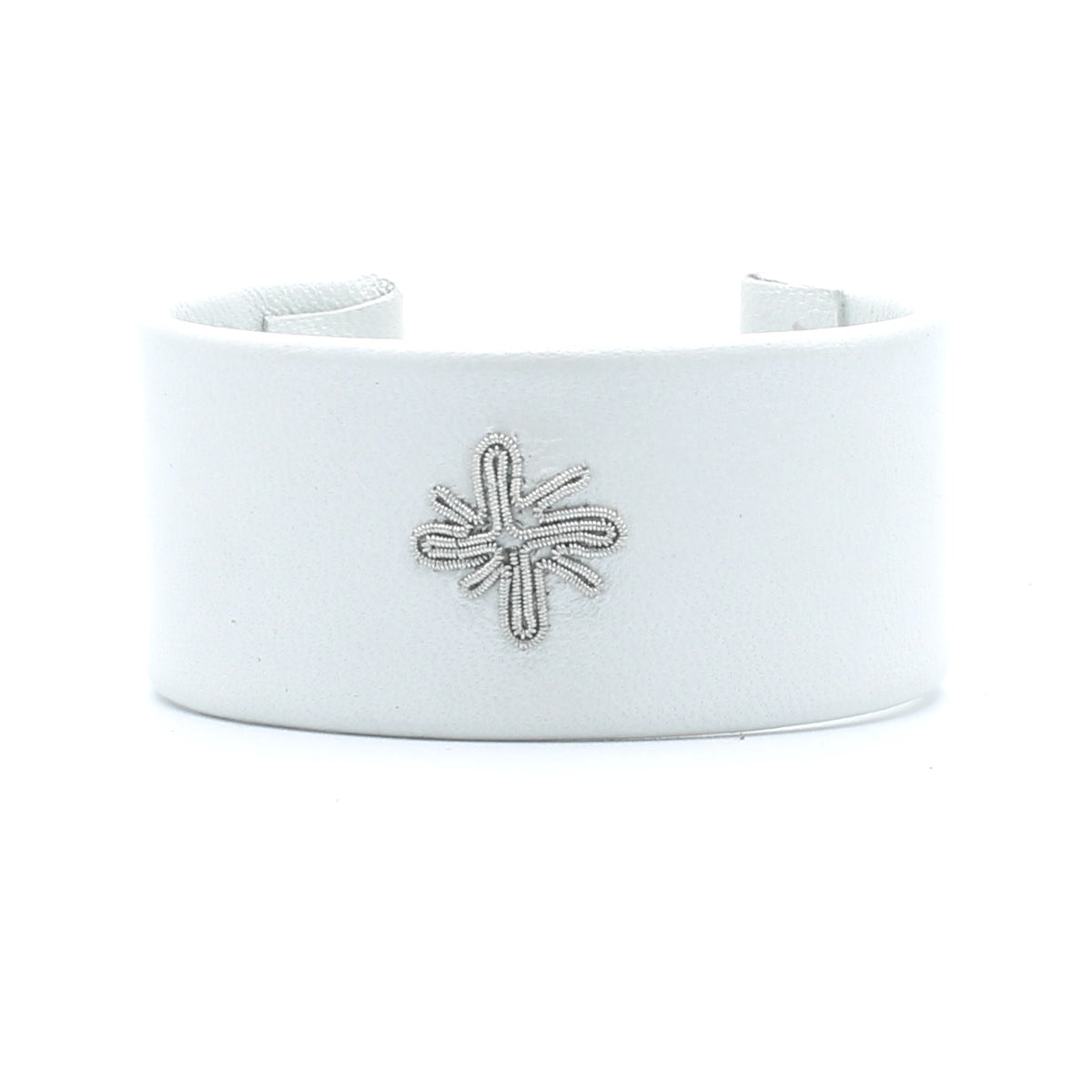 Snowflake Stiff Cuff in White