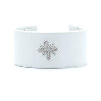 Snowflake Stiff Cuff in White