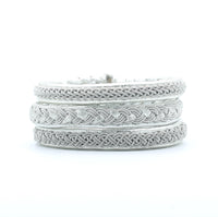 Stack of 3 Metallic Silver Bracelets Small  6 1/4"