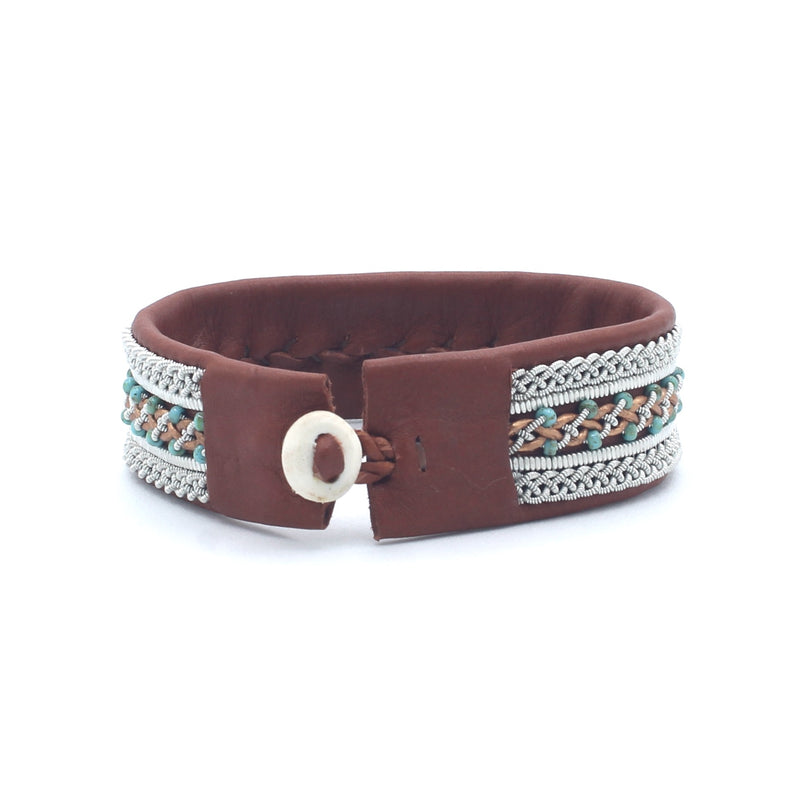 Sierra Camel & Turquoise Beads 7"
