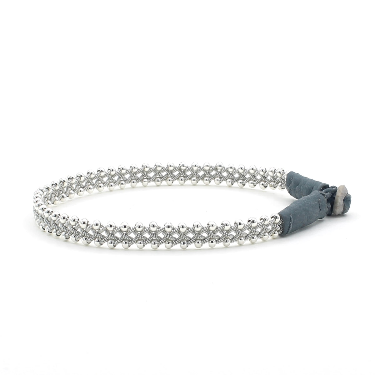 Lucia Narrow Braid with Silver Beads
