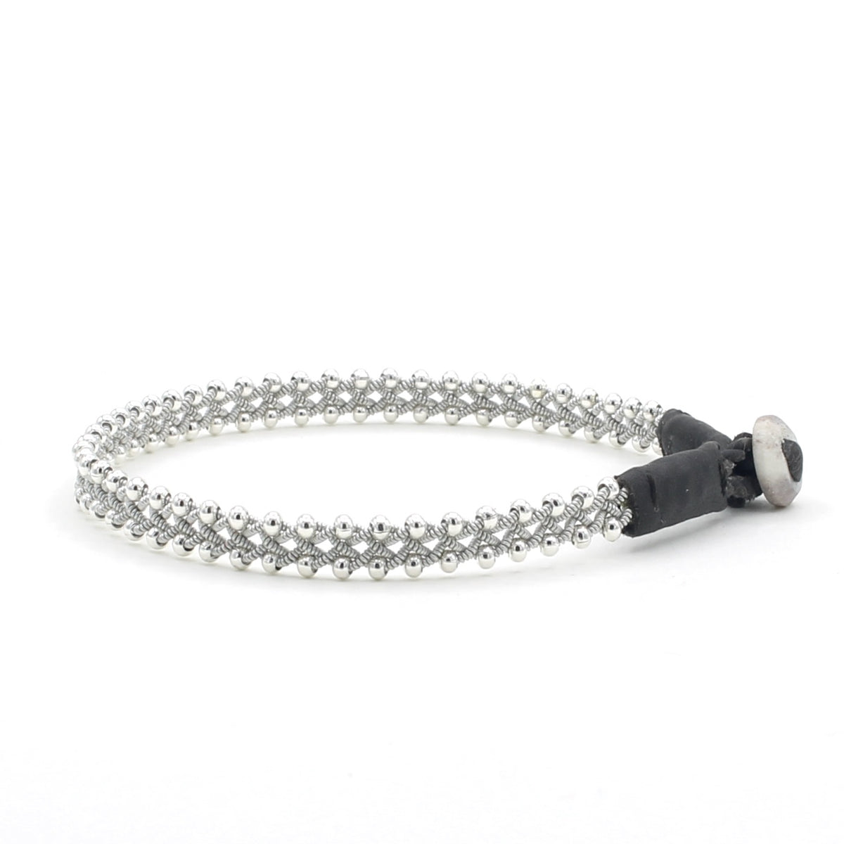 Lucia Narrow Braid with Silver Beads