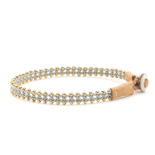 Lucia Narrow Braid with Gold Beads